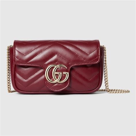 gucci mormont red|GG Marmont super mini bag in Rosso Ancora red leather.